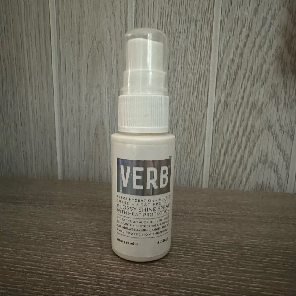 Verb Glossy Shine Spray Heat Protection 1 oz Travel Mini